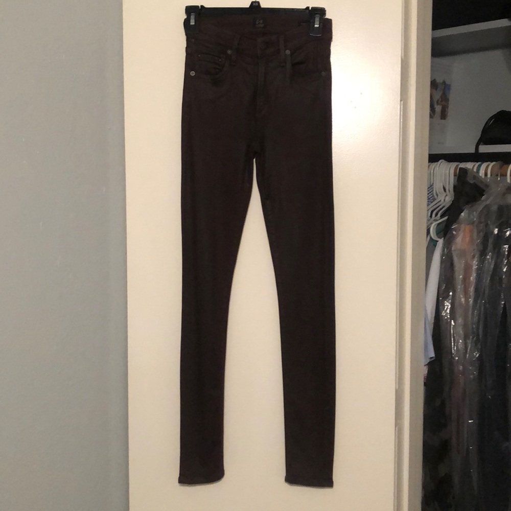 Brown leather pants